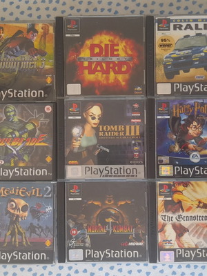PS1 Games σαν καινούργιο, Syphon Filter, Die Hard, Colin McRae, Soulblade, Tomb Raider, Harry Potter, Medievil 2, Mortal Kombat 4, Grandstream Saga