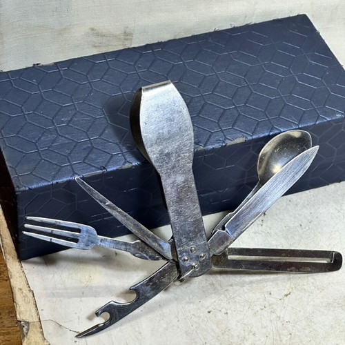 Vintage Camping Multitool 7-in-1 with Cutlery and Bottle Opener used