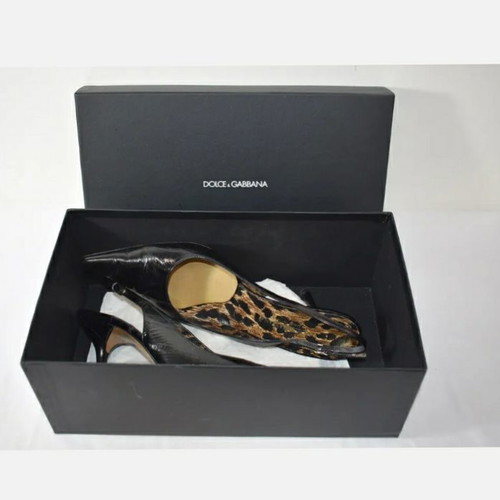 Dolce & Gabbana leather slingbacks used, size 38, black