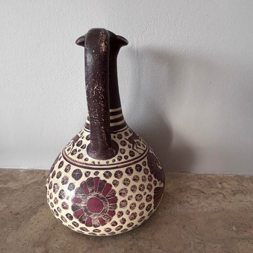 Ceramic Corinthian vase replica, 18cm height