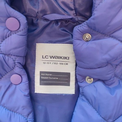 LC Wakiki Hooded Quilted Jacket like new, purple, 12-13Y