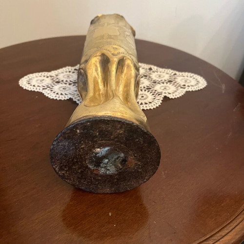 Brass vase trench art from 75mm shell casing used