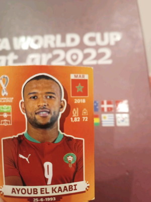 Ayoub El-Kaabi Ελ Κάμπι αυτοκόλλητο Panini Μουντιάλ 2022 μεταχειρισμένο