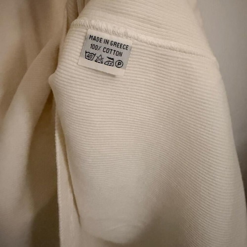 Parthenis Cream Ribbed Cotton Top like new, one size