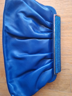 Blue electric shoulder bag new with hidden chain clutch