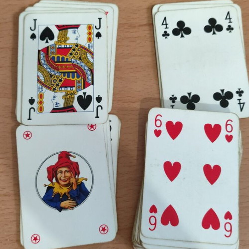 Modiano playing cards used, blue, 54 cards with jokers