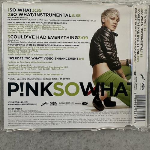 P!nk So What CD single, pop