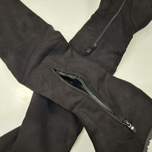 Bozikis black suede over-the-knee boots, size 39