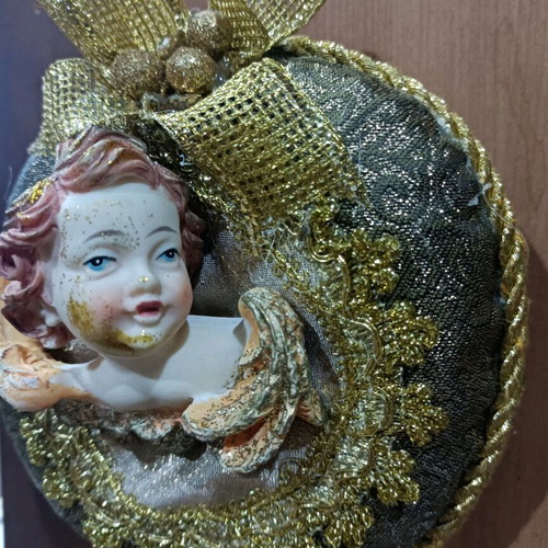 Vintage Christmas Hanging Angel Pillow new