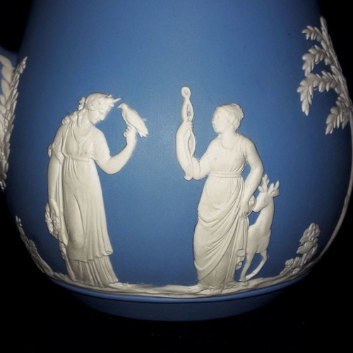 Wedgwood Jasperware teapot - coffee pot used, height 18cm