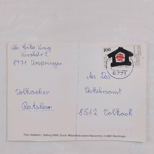 Postcard used, mailed from Germany