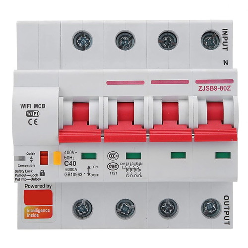 Smart Wi-Fi Automatic Circuit Breaker 220V 4P 40A New