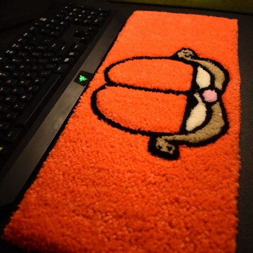 Handmade Garfield Keyboard Rug new, acrylic and wool