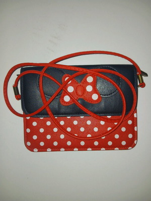Mini Mouse crossbody bag like new, red with leather strap