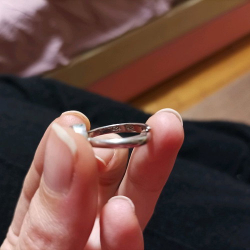 Silver S925 ring used Gregio with gray khaki stone