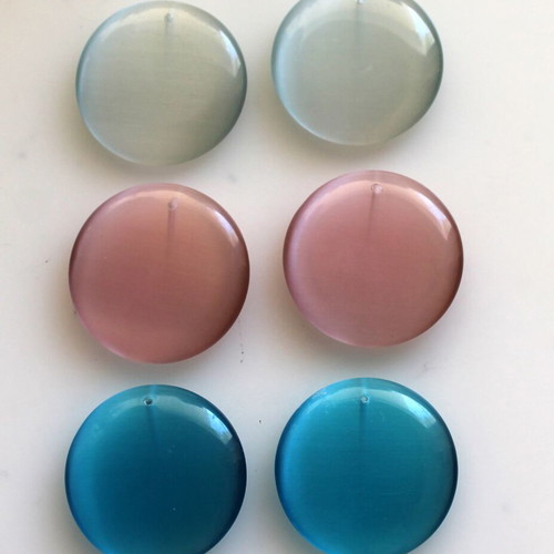 Cat's Eye round beads set of 6 for jewelry making, new