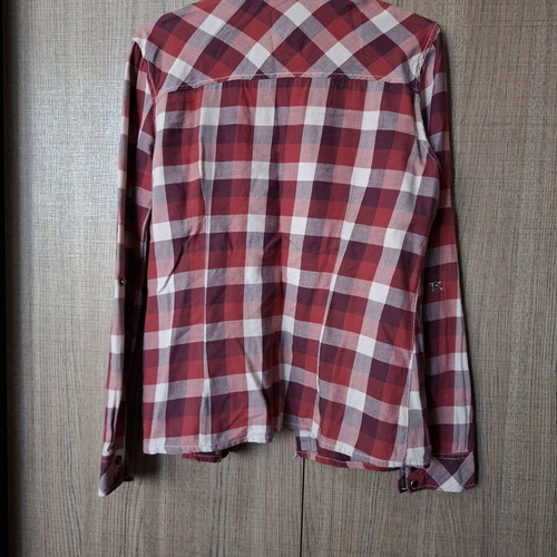 Women's checked shirt small used, white and red