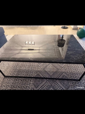 Buffet 2 meters with 4 cabinets, marble and mirror surface; Coffee table 110x70 with marble surface and metal base