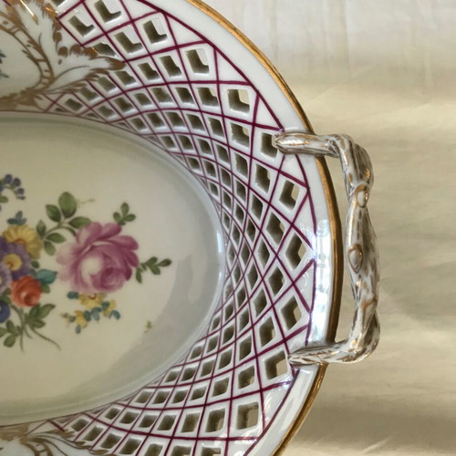 Royal Vienna porcelain basket used, hand-painted
