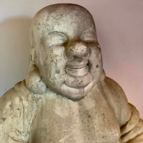 Large ceramic Buddha like new, gray shades