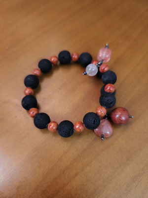 Bracelet with semi-precious stones like new, adjustable