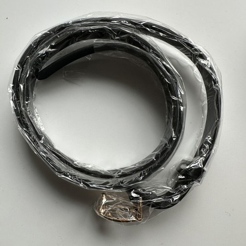 Belt black with gold buckle