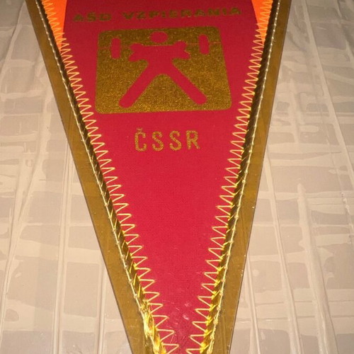 Czechoslovakia Weightlifting Banner like new, 1970s