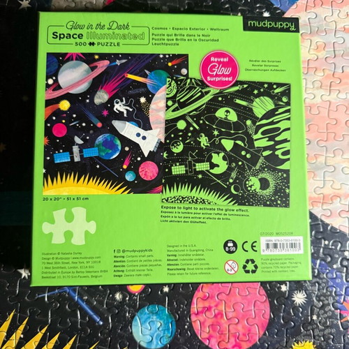 Glow in the Dark Space Puzzle 500 Pieces Like New