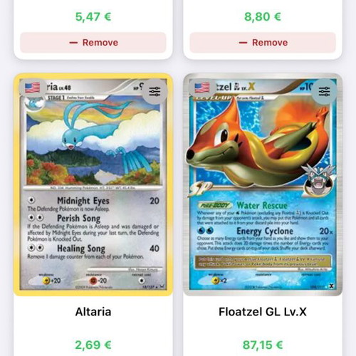 Floatzel Pokemon card used, collectible with minor damage