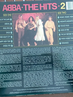ABBA The Hits 2 βινύλιο LP σαν καινούργιο, ποπ ντίσκο ευρωποπ