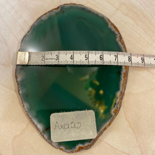 Green agate like new with wooden base