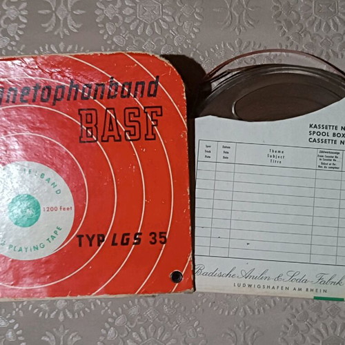BASF magnetic tape used, type LGS 35, 360m, collectible