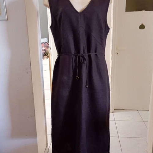 In Wear linen dress used, size 42, chocolate brown