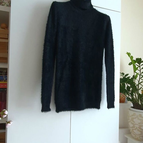 Pullover new dark blue, size L, 30% silk