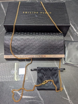 Philipp Plein Sunglasses Case with Chain New Black