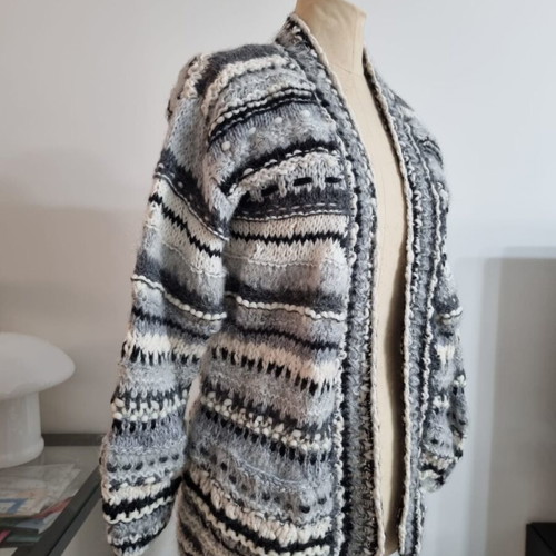 ONEONONE wool cardigan like new, size M, black and white