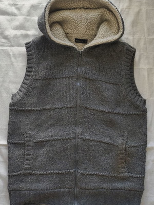 Baker's Grey Knitted Sleeveless Vest XL used with sherpa hood
