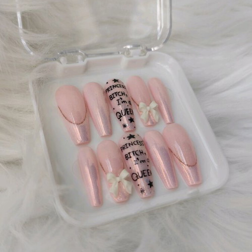 Handmade press-on nails new with application kit