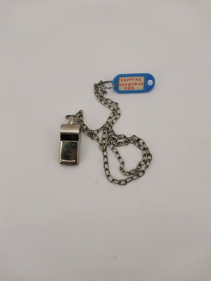 Whistle with chain Greek Gendarmerie used, 1972 era
