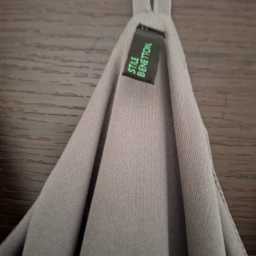 Benetton long dress like new, dark gray with metallic details