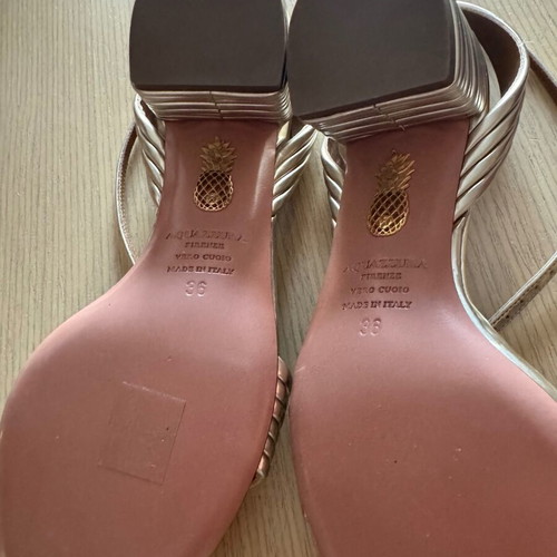 Aquazzura New Gold Sandals Size 36