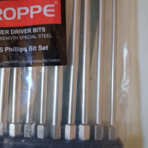 BROPPE Phillips Long Cross Bits Set 9 pcs each, new