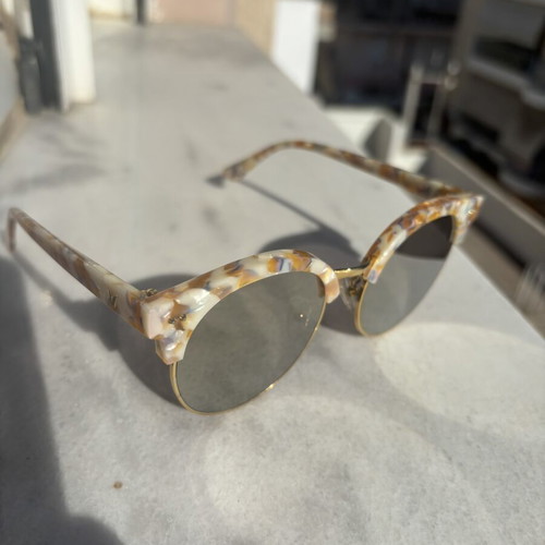 Gentle Monster sunglasses like new with mosaic pattern and orange gold frame
