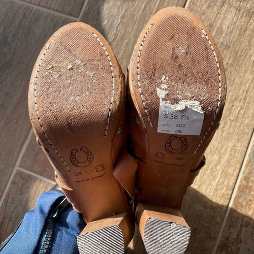 Mule shoes like new, brown, size 38, leather heels