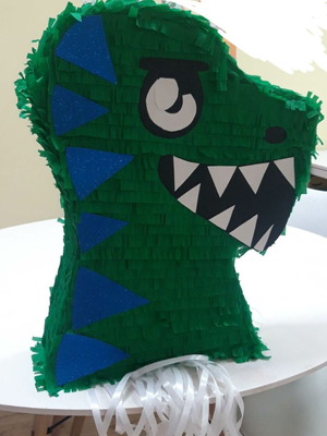 Dinosaur pinata new with door and pull string