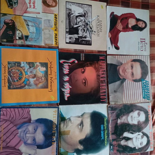 Greek vinyl records used, 69 pieces, laiko repertoire