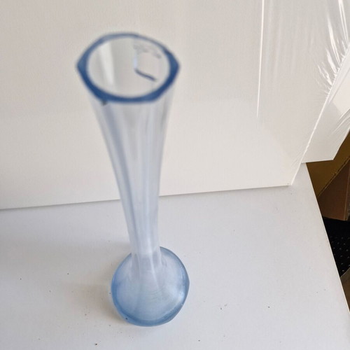 Collectible vase used, ciel color, height 43 cm