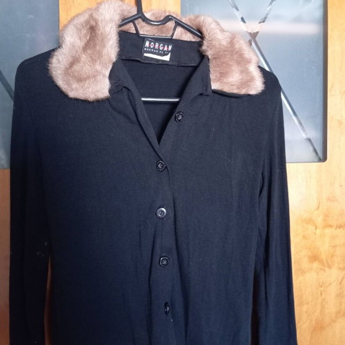 Vintage Morgan de Toi cardigan with fur collar, like new
