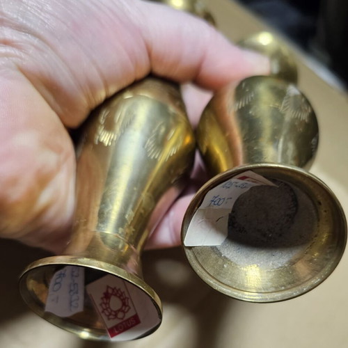 Vintage Indian brass vases used, set of two