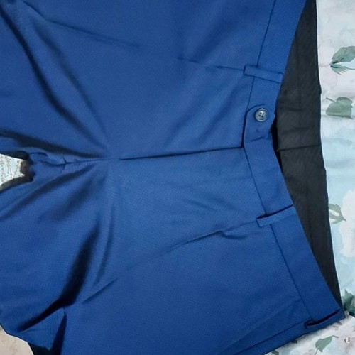 Groom suit Large blue, worn once with jacket, vest, shirt, pants, 2 ties and bow tie